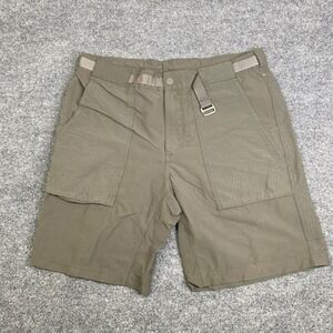 REI Co-op Mens Hiking Shorts Green Cordura Nylon Stretch Belted Size 36